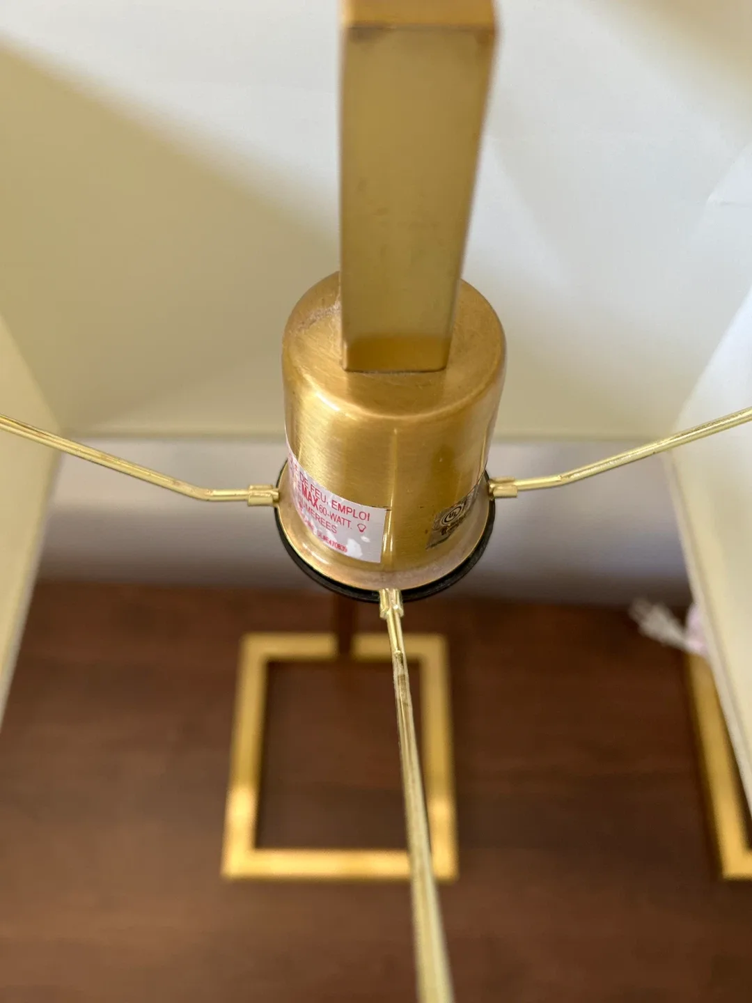 Pair of Gold & White Modern Lamps image indicator(5)