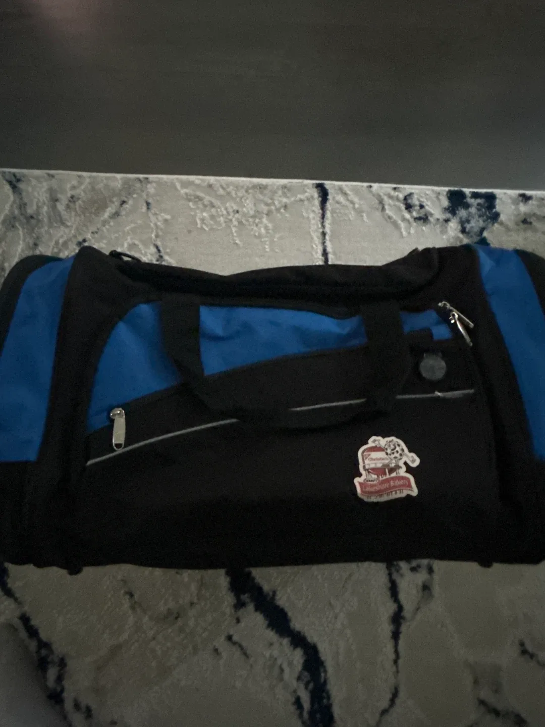 Kraft Christie Bakery Lakeshore Blue and Black Duffle Bag thumbnail