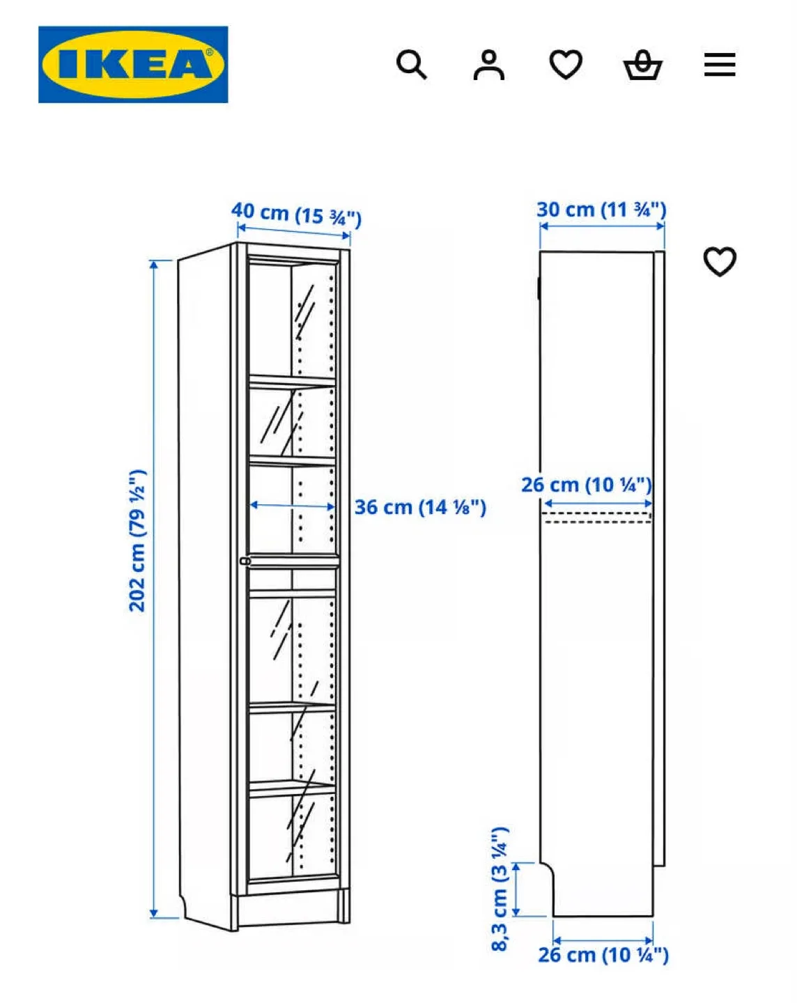 IKEA Tall White Wall Cabinet with Glass Door image indicator(2)