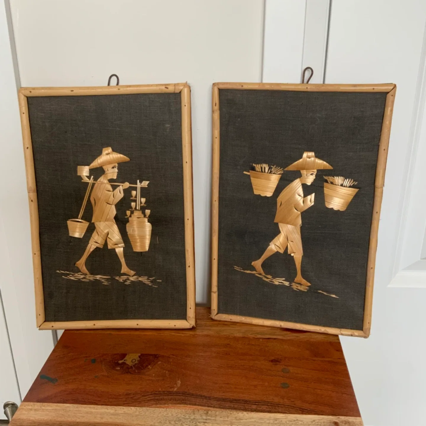 Framed Asian-Themed Straw Art thumbnail