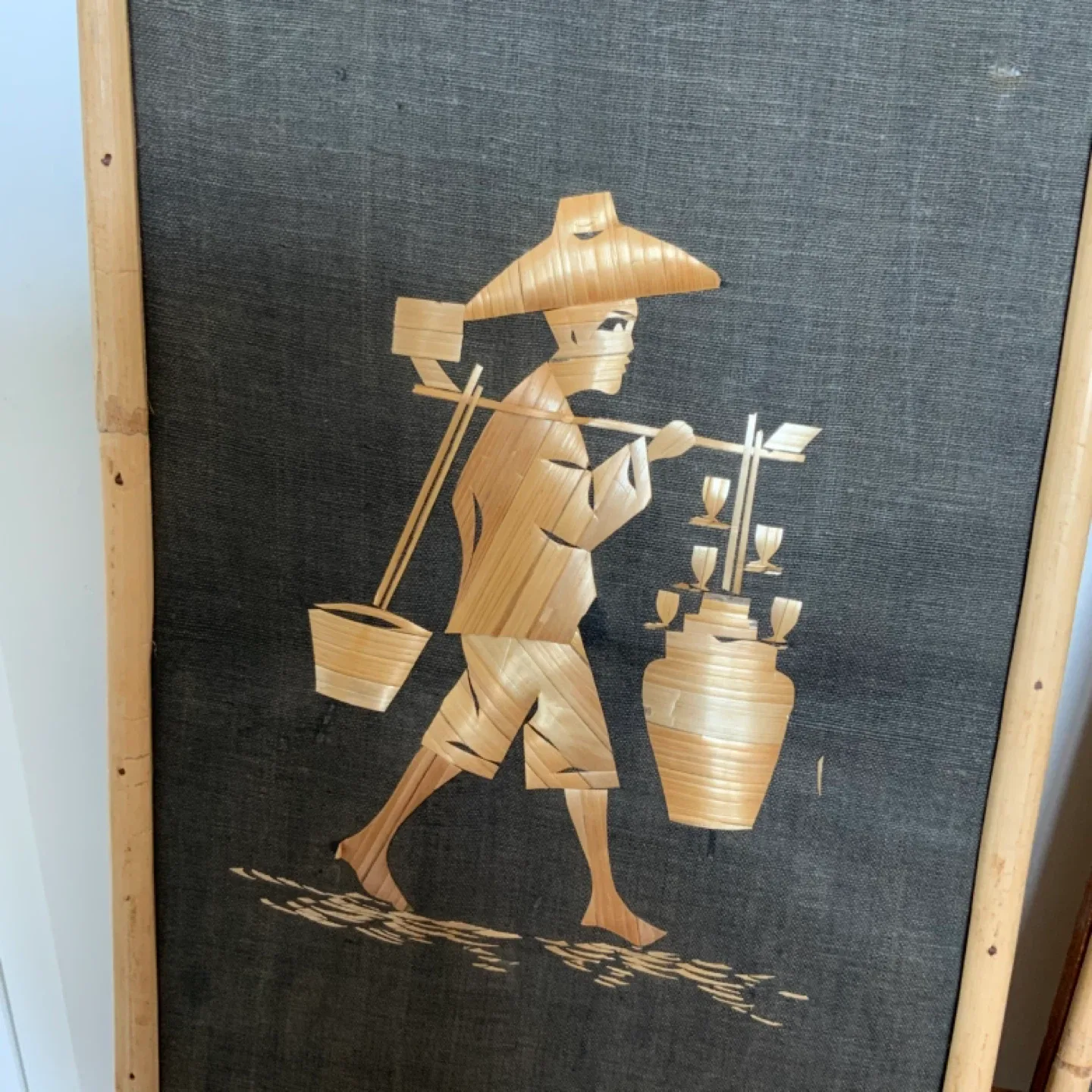 Framed Asian-Themed Straw Art image indicator(2)