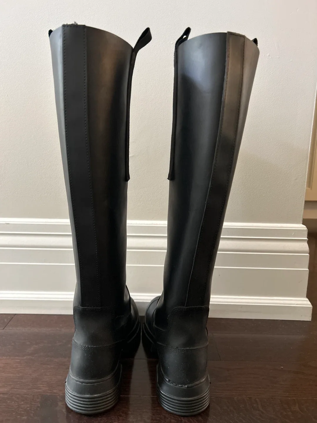 Ganni Black rubber country boots. image indicator(2)