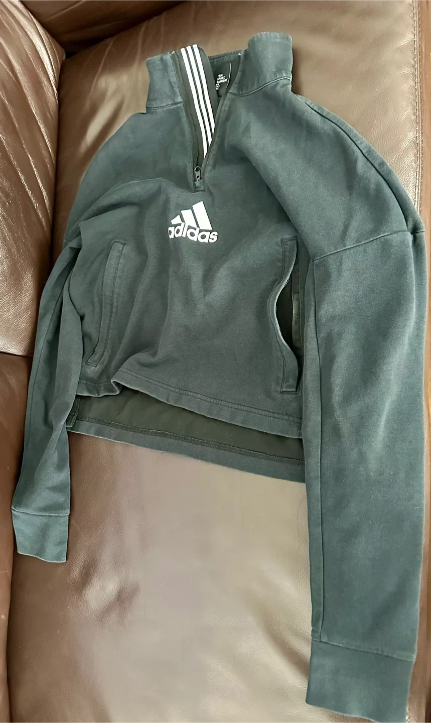 Adidas Black Cropped Pullover XS image indicator(2)
