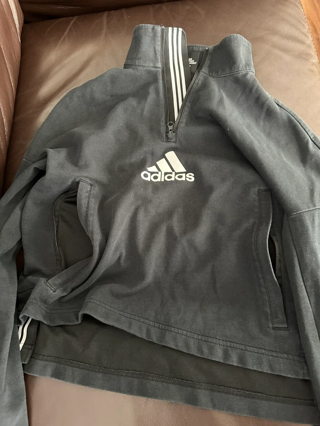 Adidas Black Cropped Pullover XS thumbnail