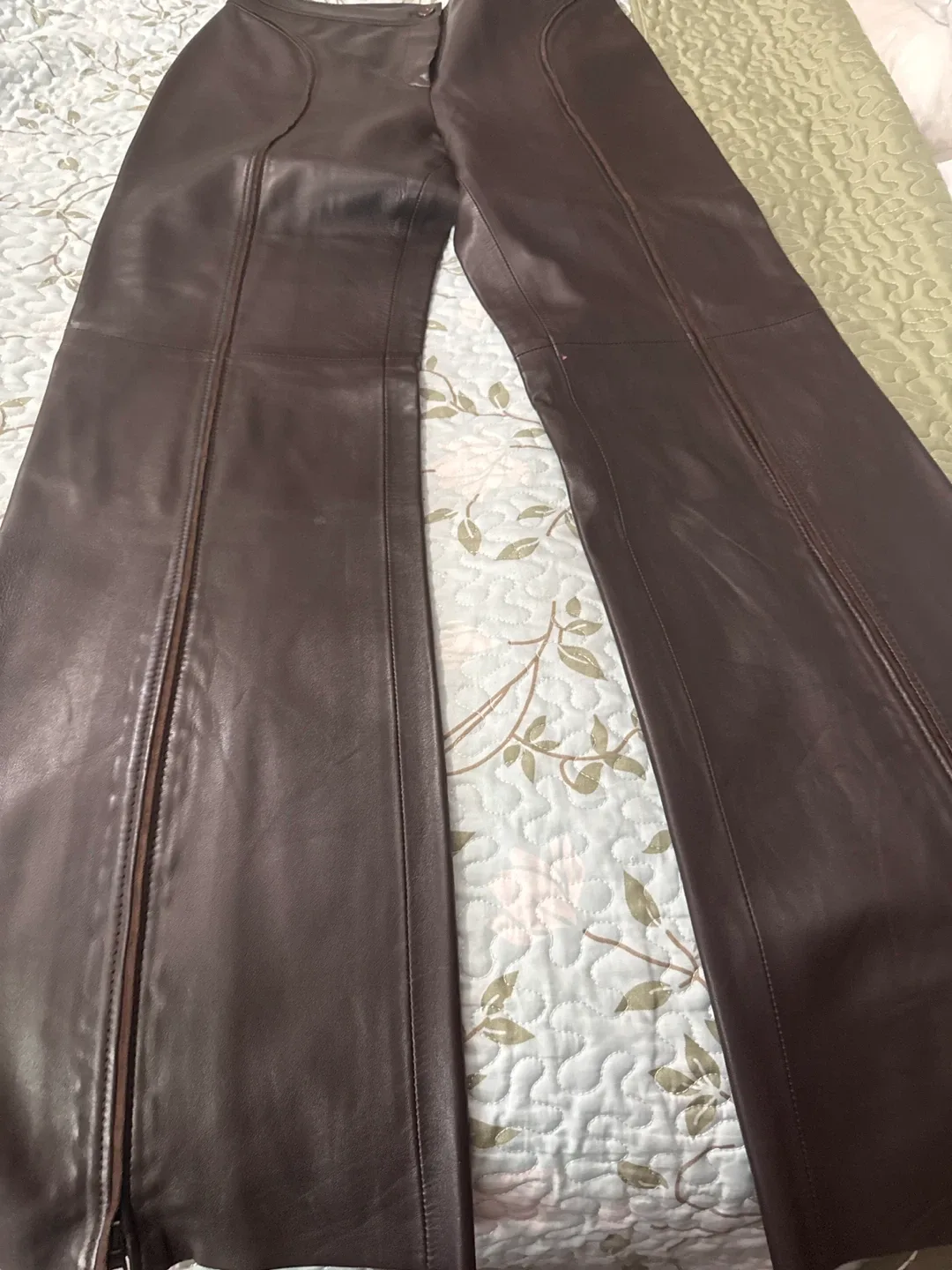 Valentino Brown Leather Pants image indicator(5)