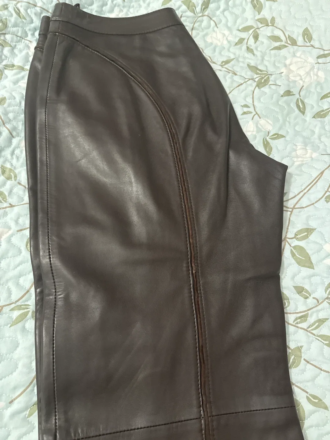 Valentino Brown Leather Pants image indicator(4)