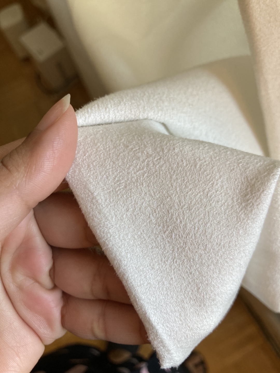 White Suede Texture Light Filtering Curtains - photo 2