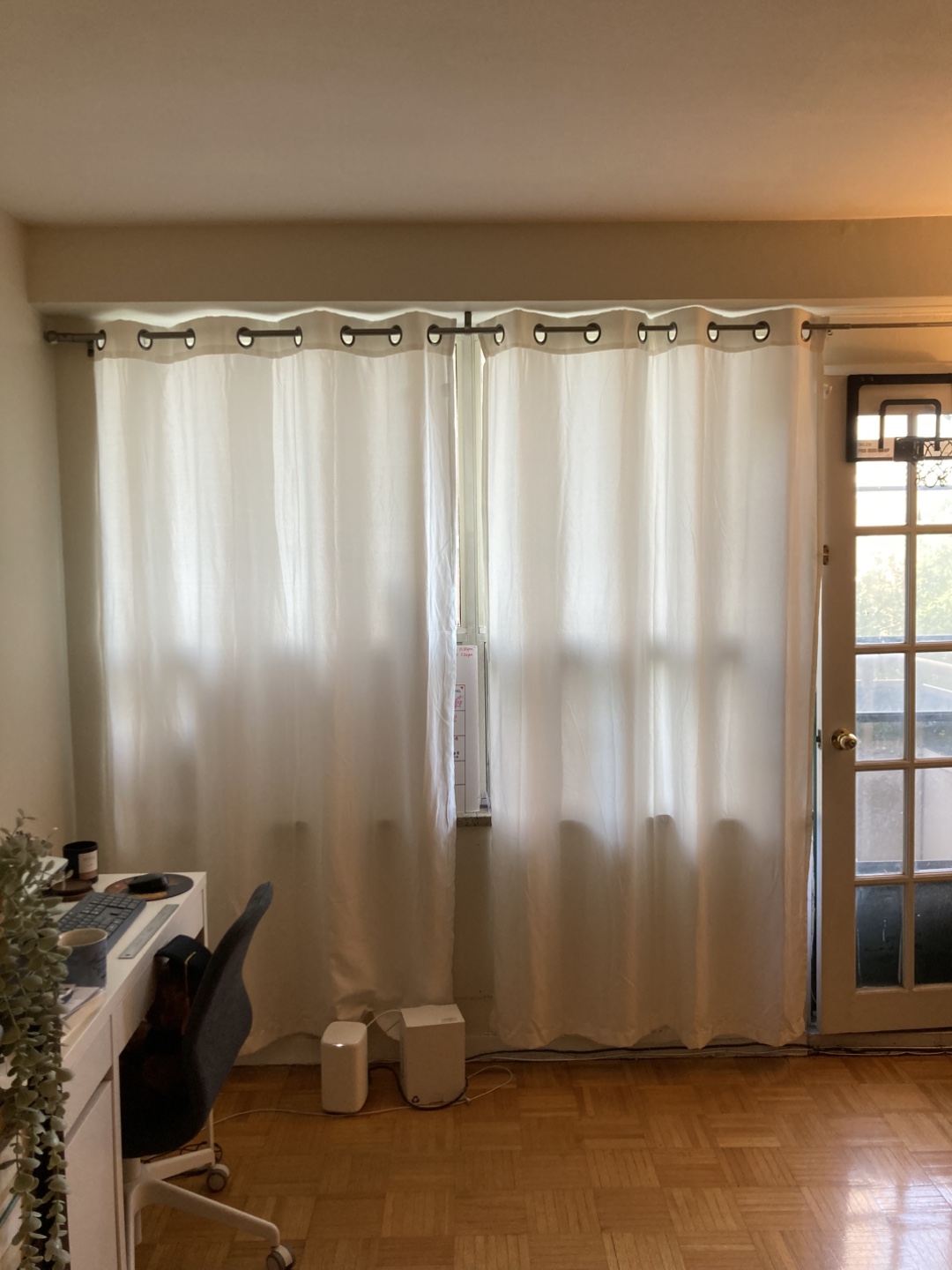 White Suede Texture Light Filtering Curtains