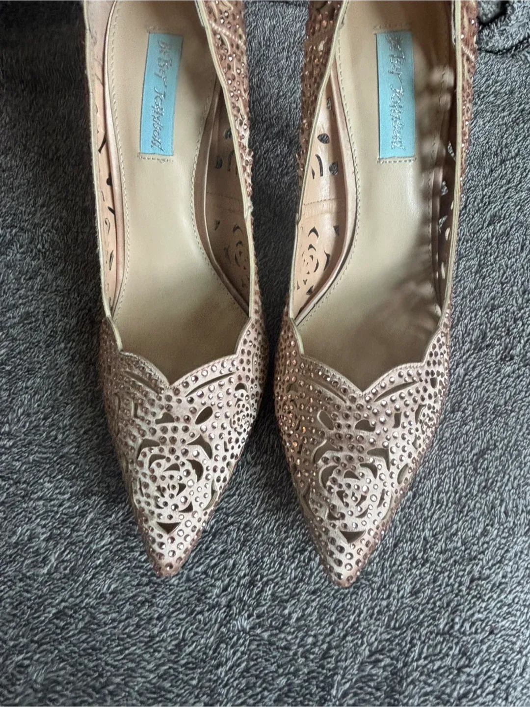 Betsey Johnson Rose Gold Heels image indicator(2)