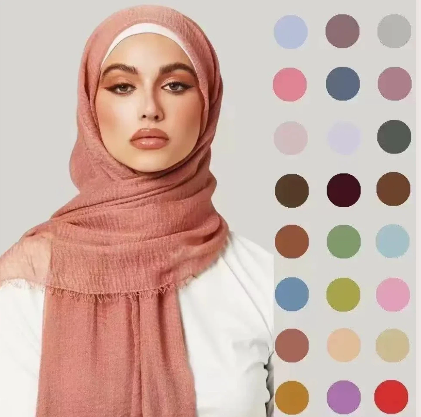 Crinkle cotton hijabs - photo 2