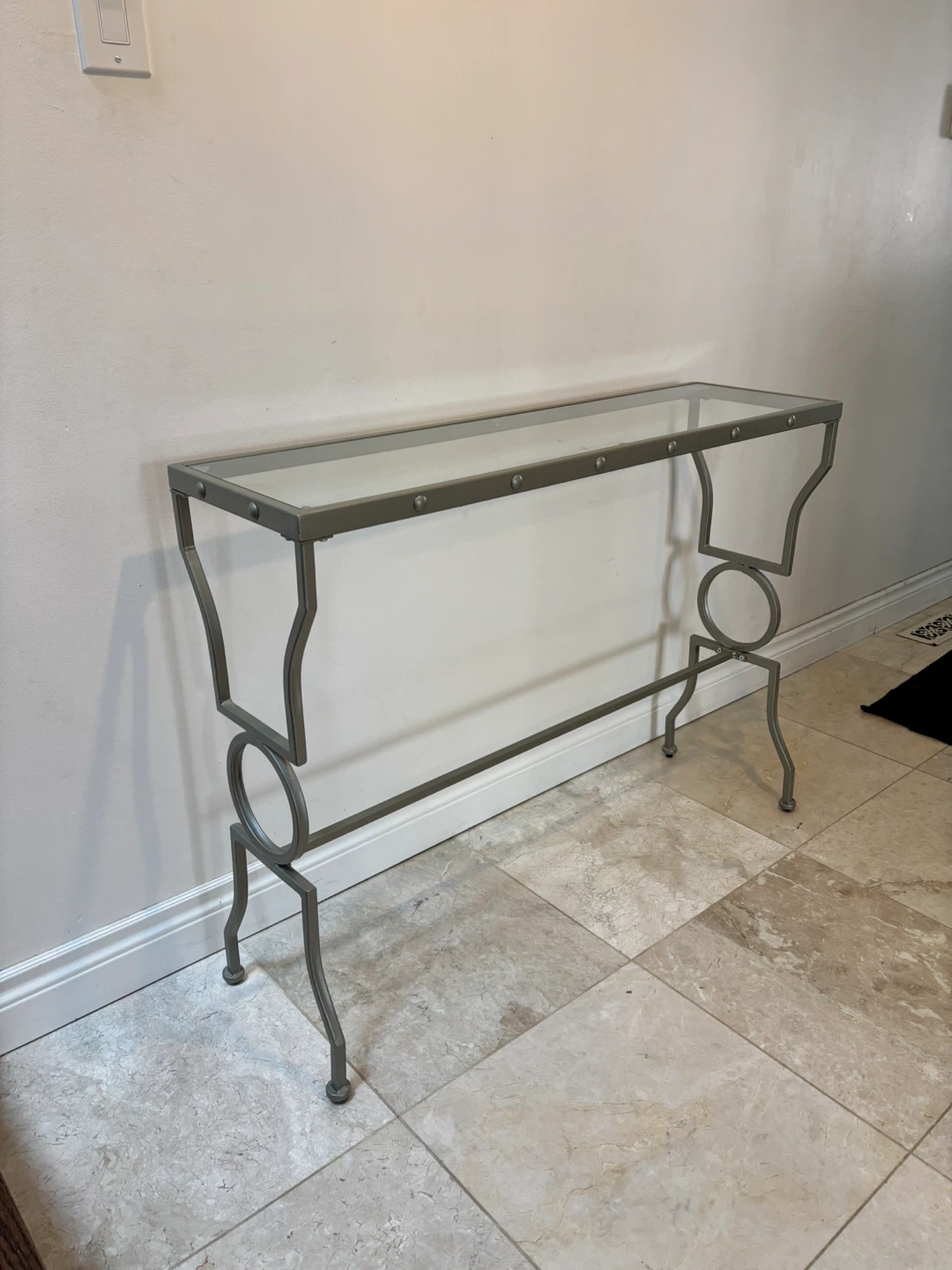 Glass Top Console Hallway Table