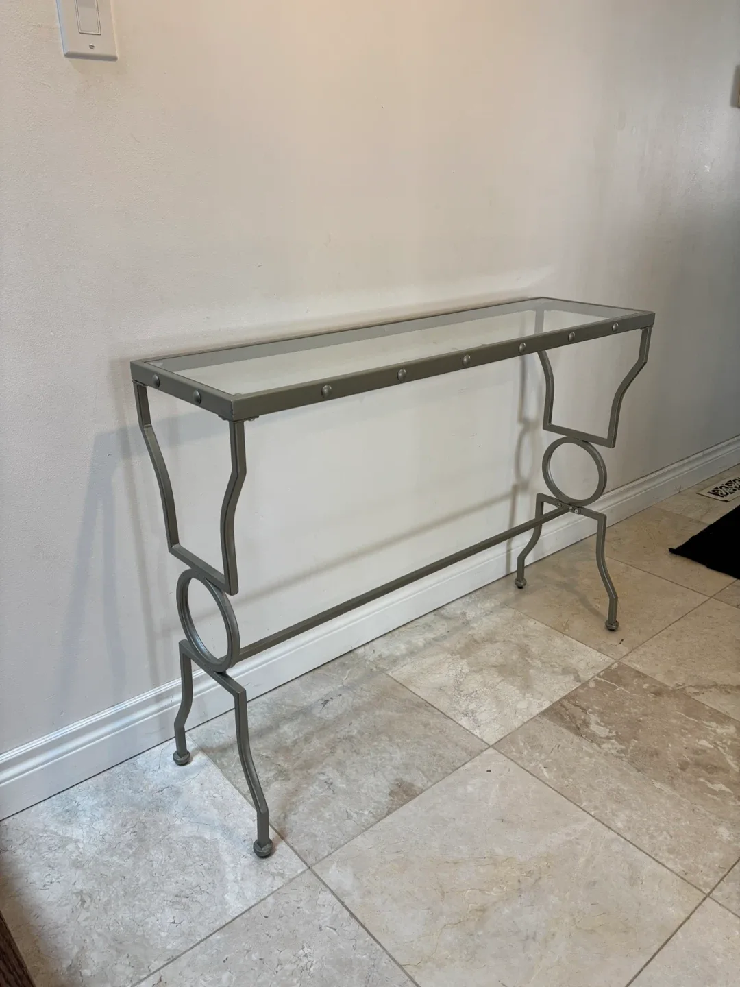 Glass Top Console Hallway Table thumbnail