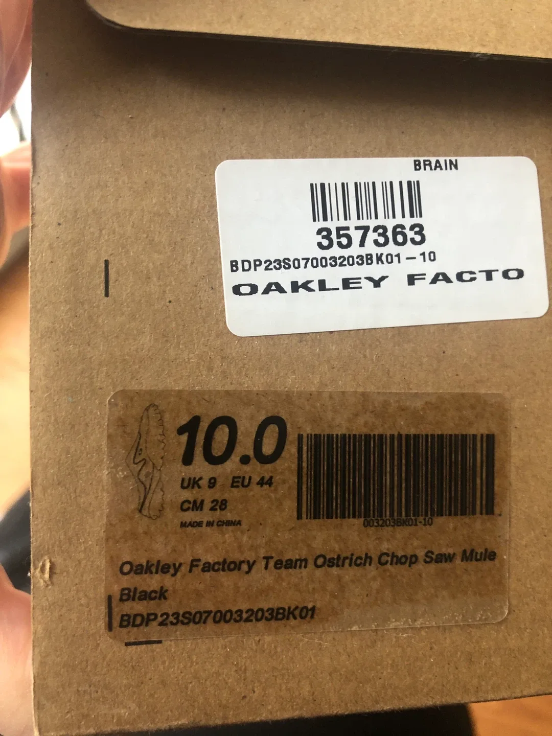 NEW Oakley Factory Ostrich Chop Saw Mules- Original Box image indicator(5)