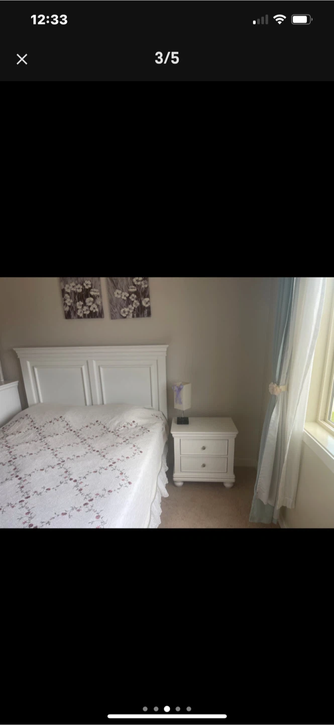 White Bedroom Set - Bed, Dresser, Nightstand, Mirror - photo 3
