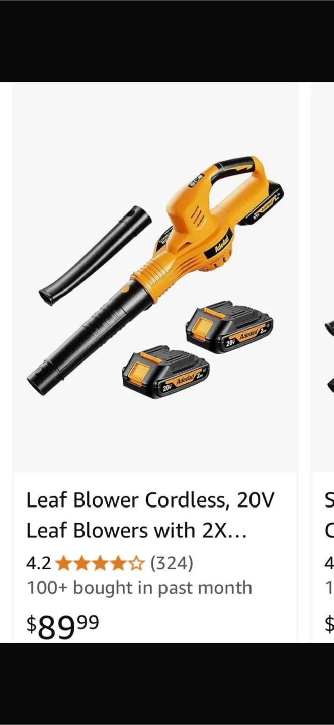 Adedad 20V Cordless Leaf Blower with 2 Batteries thumbnail