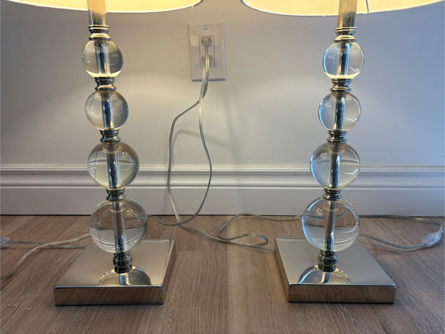 Pair of Crystal Ball Table Lamps - photo 3