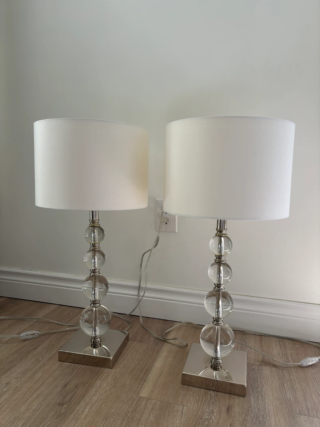 Pair of Crystal Ball Table Lamps - photo 2