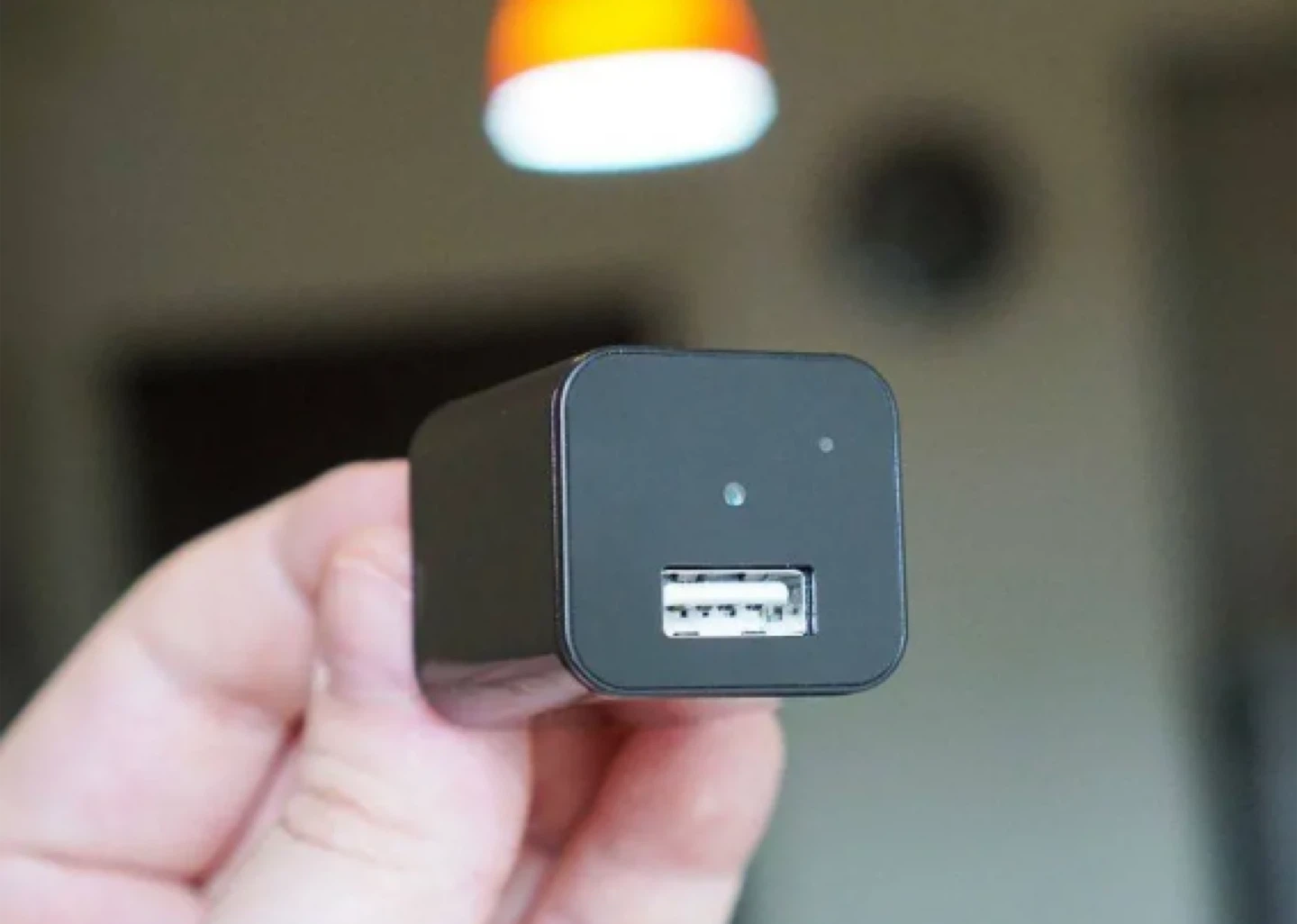 Compact USB Charger with Built-In Security Camera