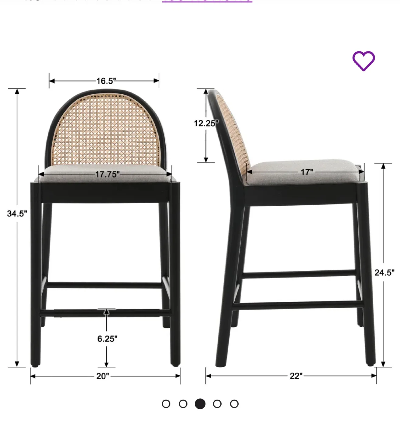 Bayou Breeze Black Bar Stools - Set of 2 image indicator(6)