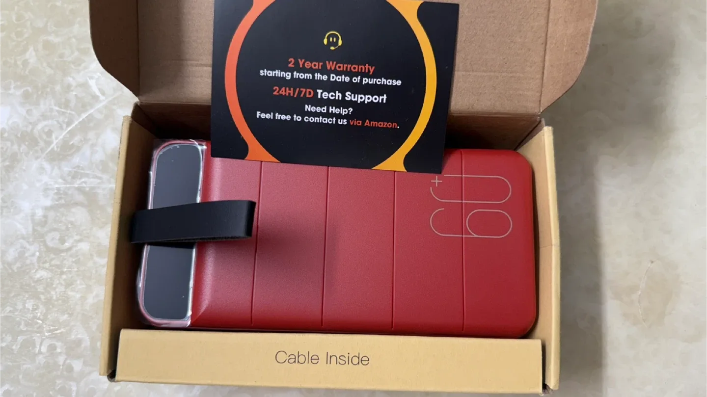 Red Power Bank w/ Box & Accessories image indicator(2)