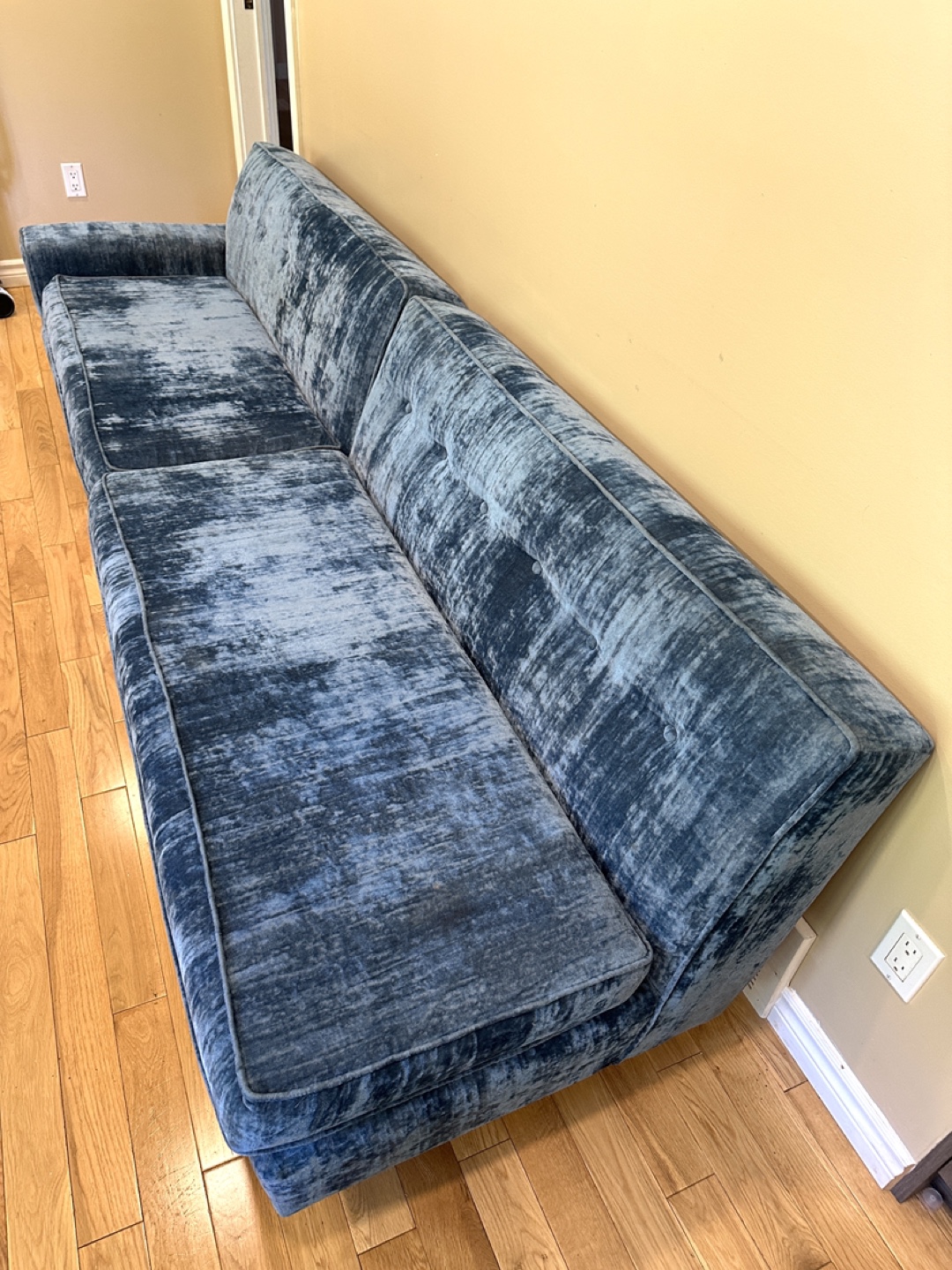 MCM Style Blue Velvet Modular Sofa (CAN DELIVER) - photo 3