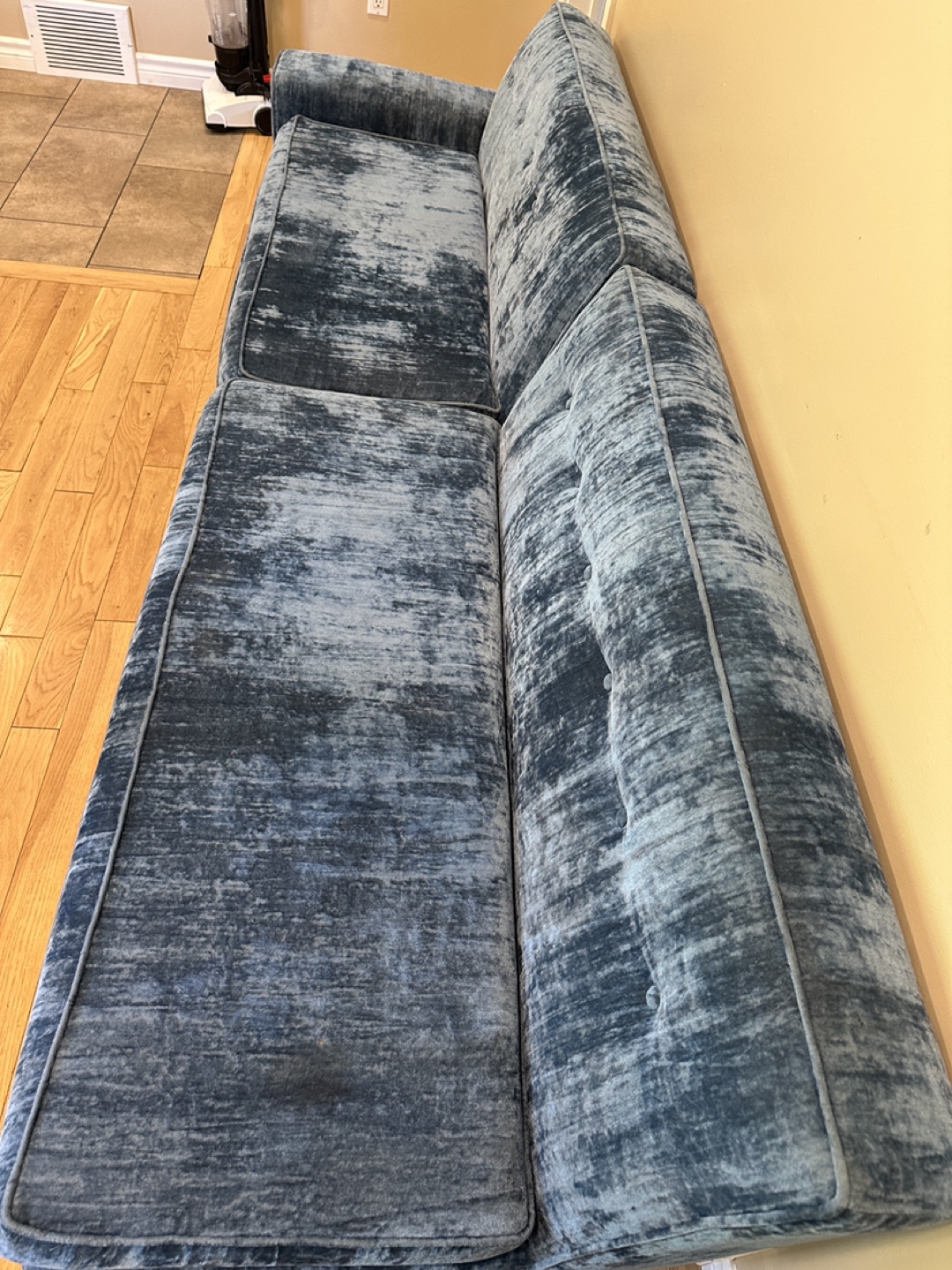 MCM Style Blue Velvet Modular Sofa (CAN DELIVER) - photo 4