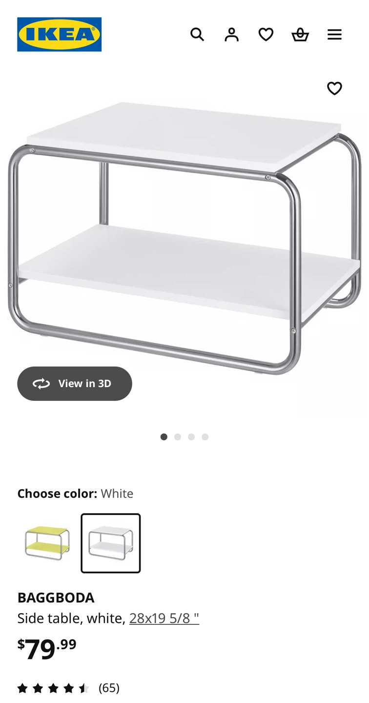 IKEA BAGGBODA White Coffee Table