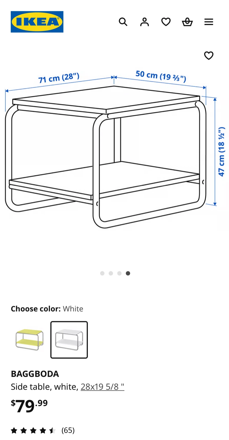 IKEA BAGGBODA White Coffee Table - photo 2