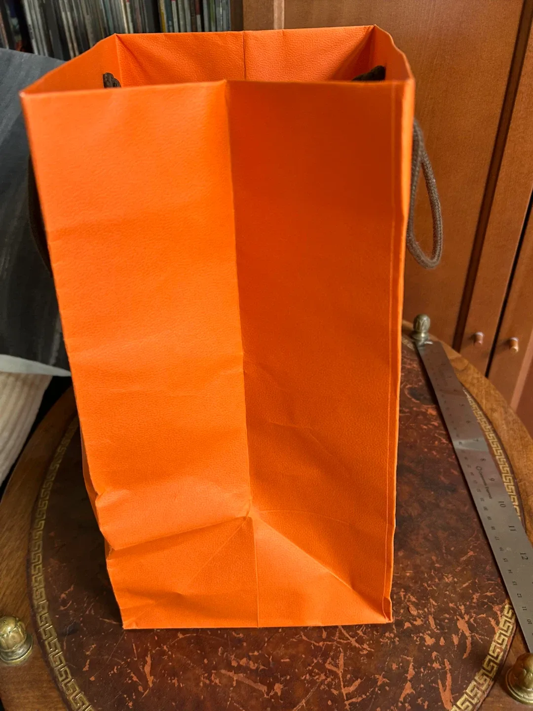 $3 Hermes authentic paper bag 13 x 9.5 x 7.5 inches image indicator(5)