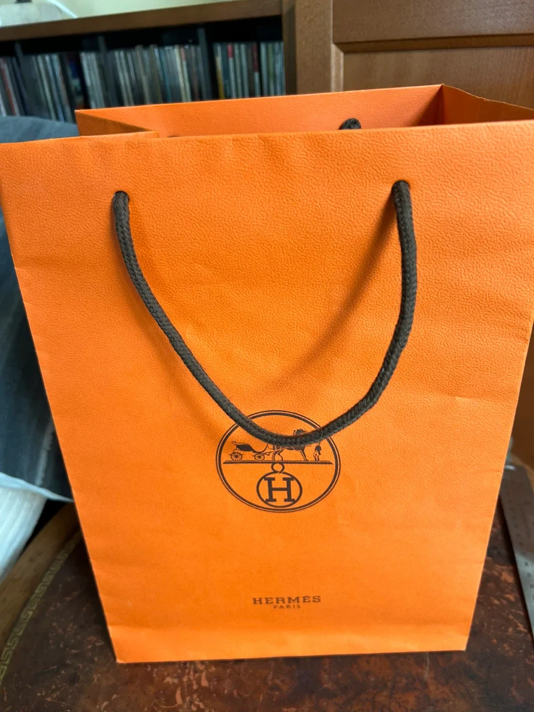$3 Hermes authentic paper bag 13 x 9.5 x 7.5 inches image indicator(9)