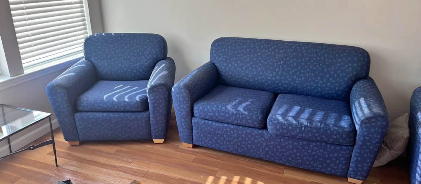 Blue Loveseat and Armchair Set - photo 2