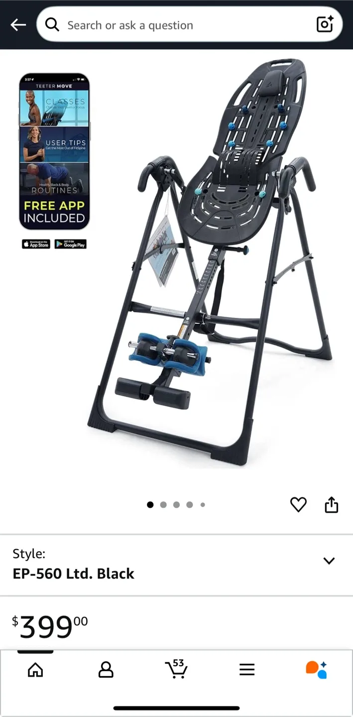 Teeter Inversion Table for Back Pain, FDA-Registered, UL Safety thumbnail