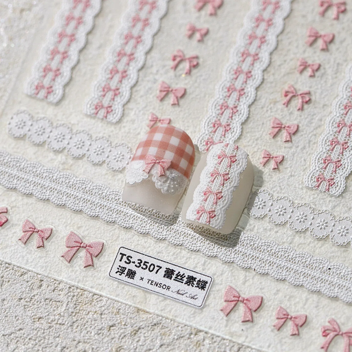 Nail Art Stickers - Lace & Bow Design image indicator(3)