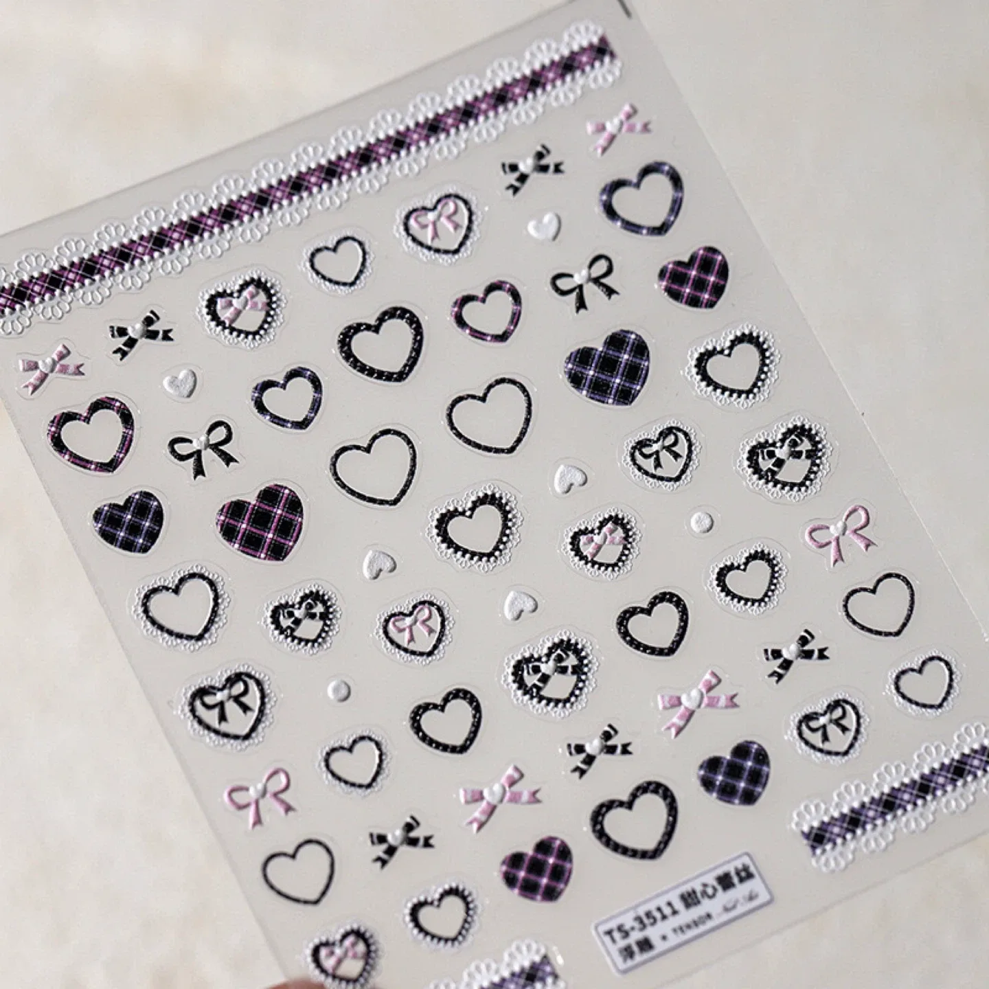 Nail Art Stickers - Lace & Bow Design image indicator(2)