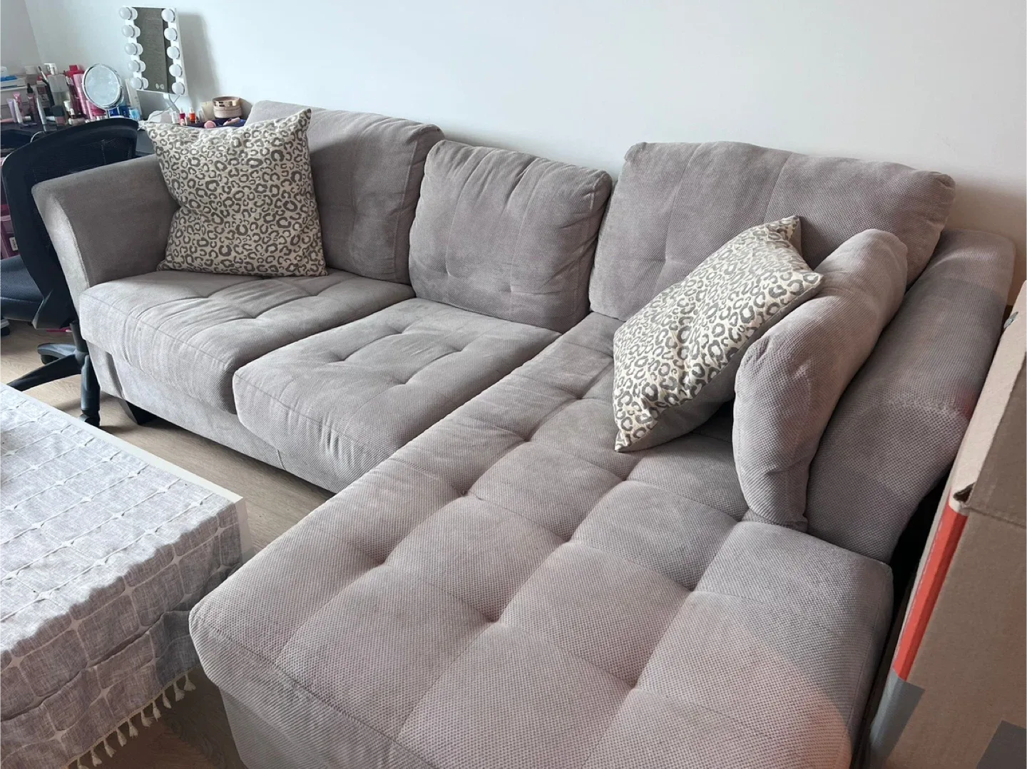 Grey Lavender Sectional Sofa image indicator(3)