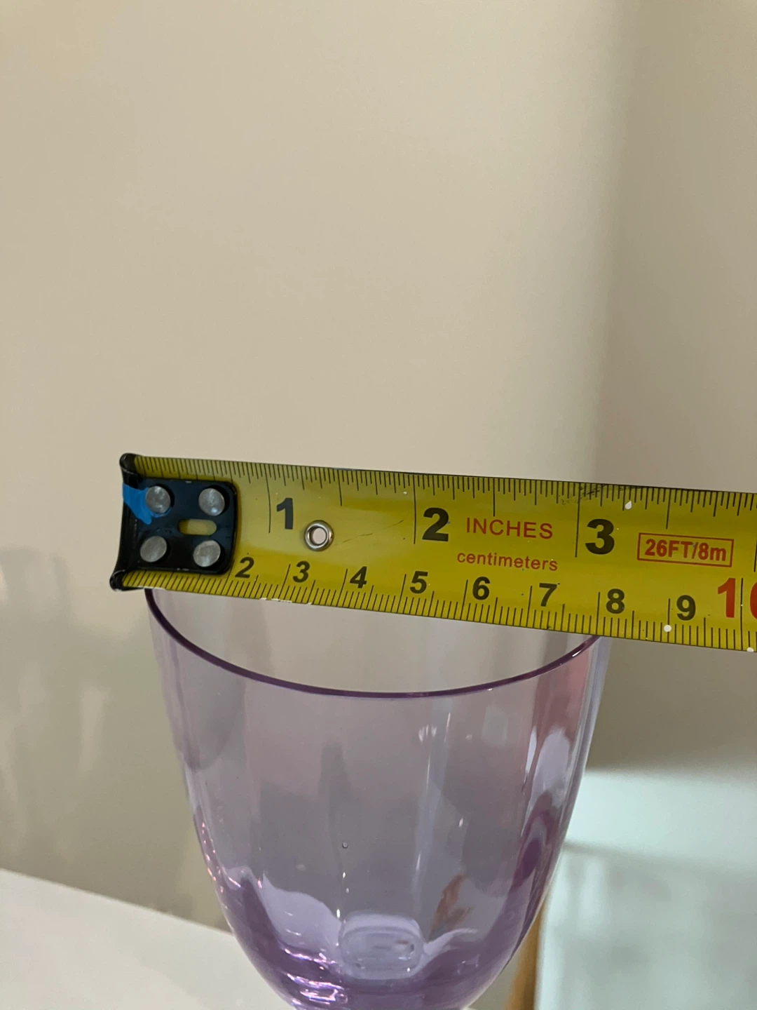 Denby Country Lilac Wine Glass 18cm tall Vintage New Hand Blown - photo 3