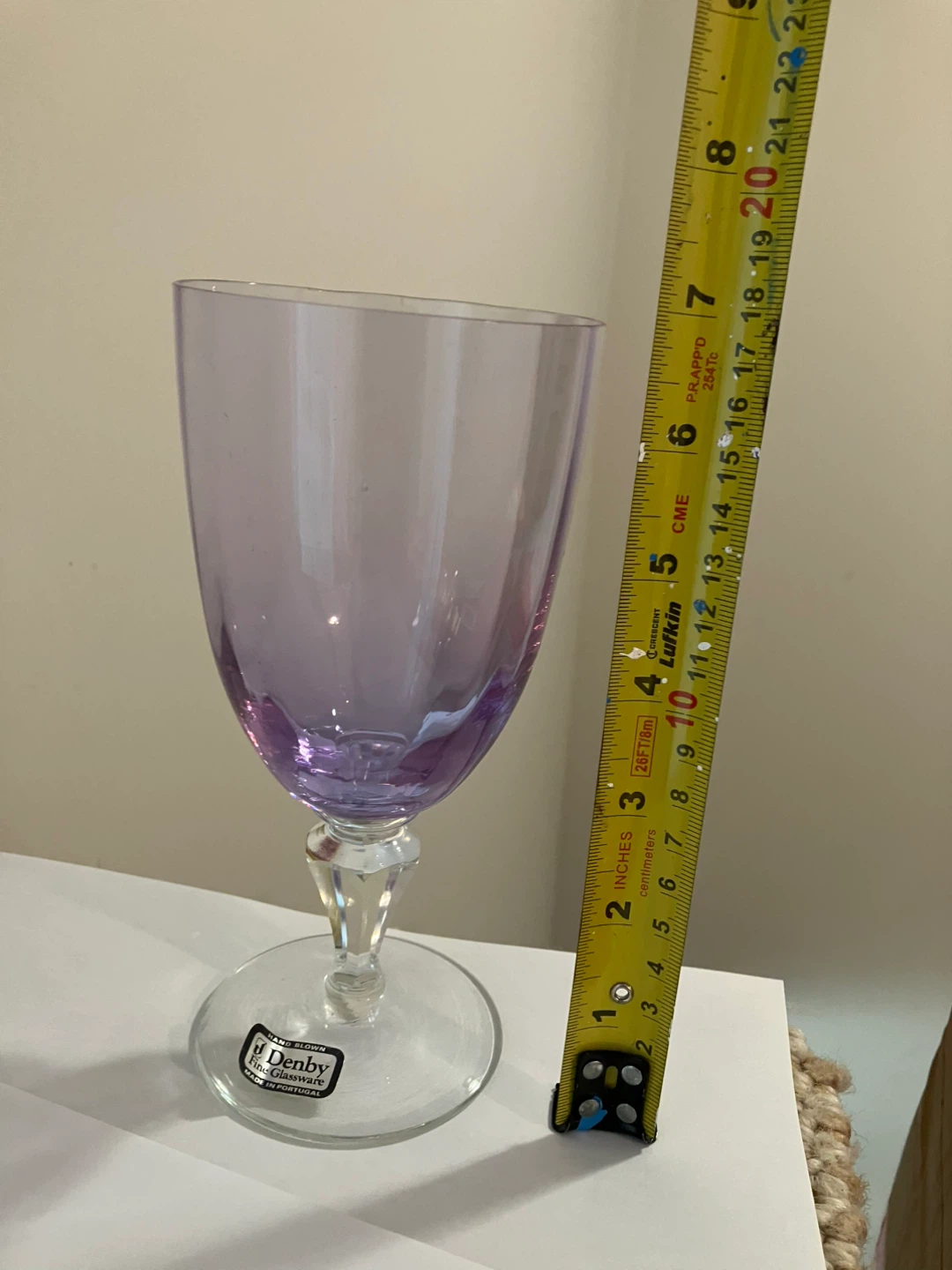 Denby Country Lilac Wine Glass 18cm tall Vintage New Hand Blown - photo 2
