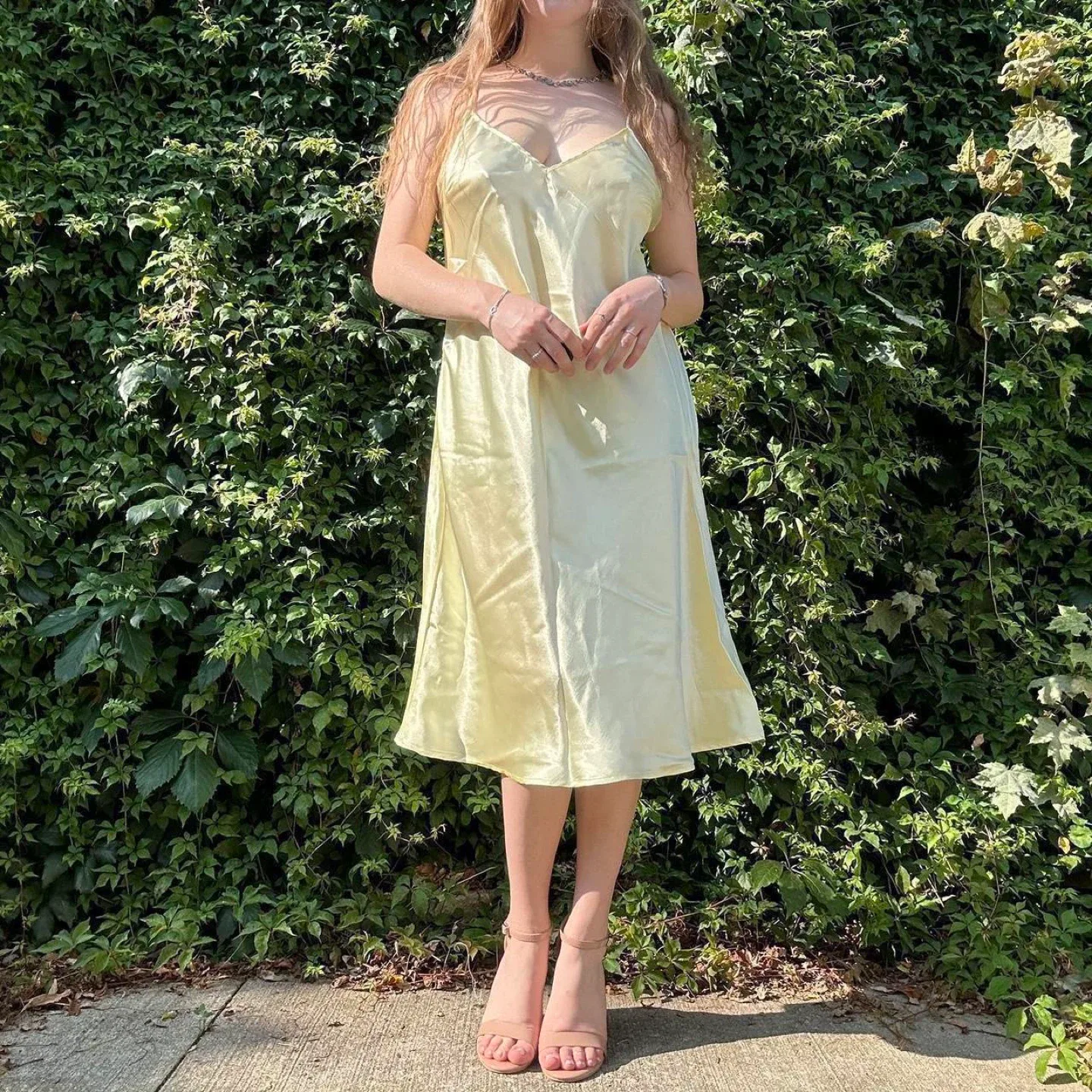 Vintage yellow and pink floral maxi dress image indicator(4)