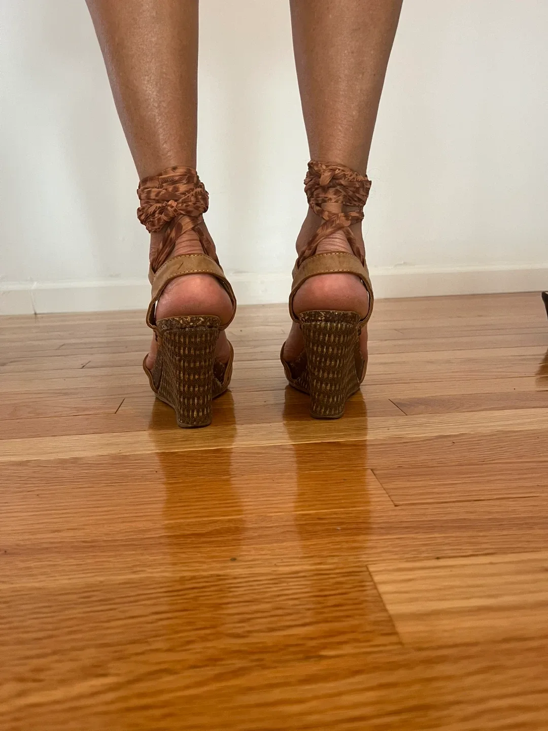 Brown Wedge Heels with Ankle Straps image indicator(4)