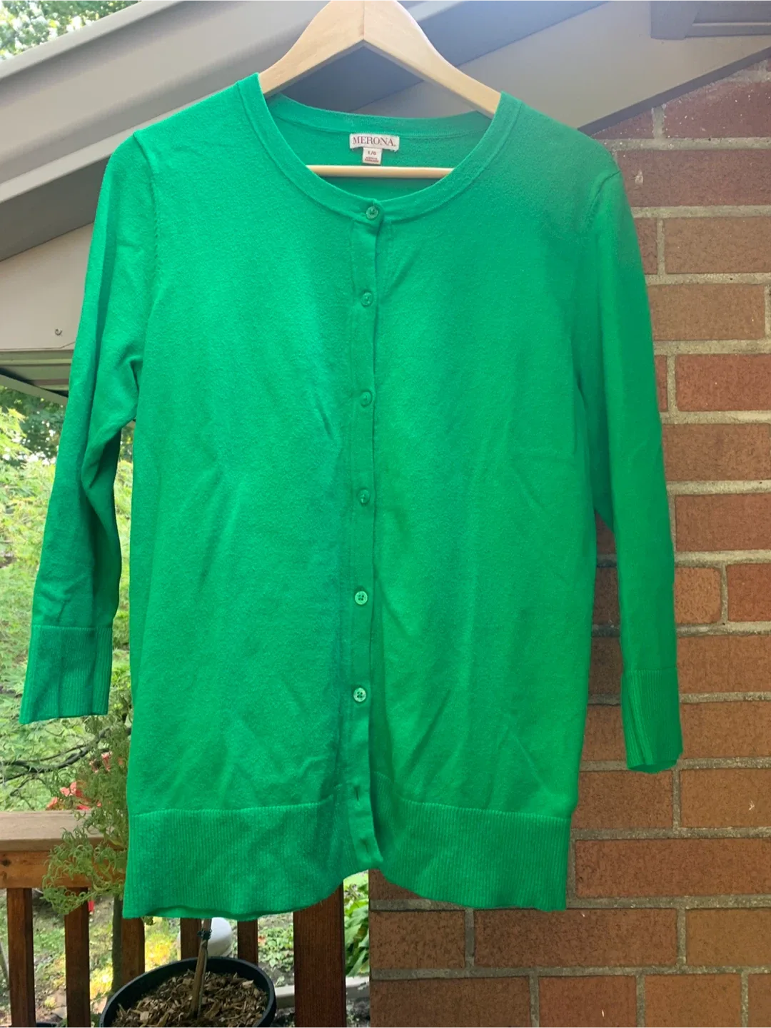 Merona Green Cardigan - Size L thumbnail