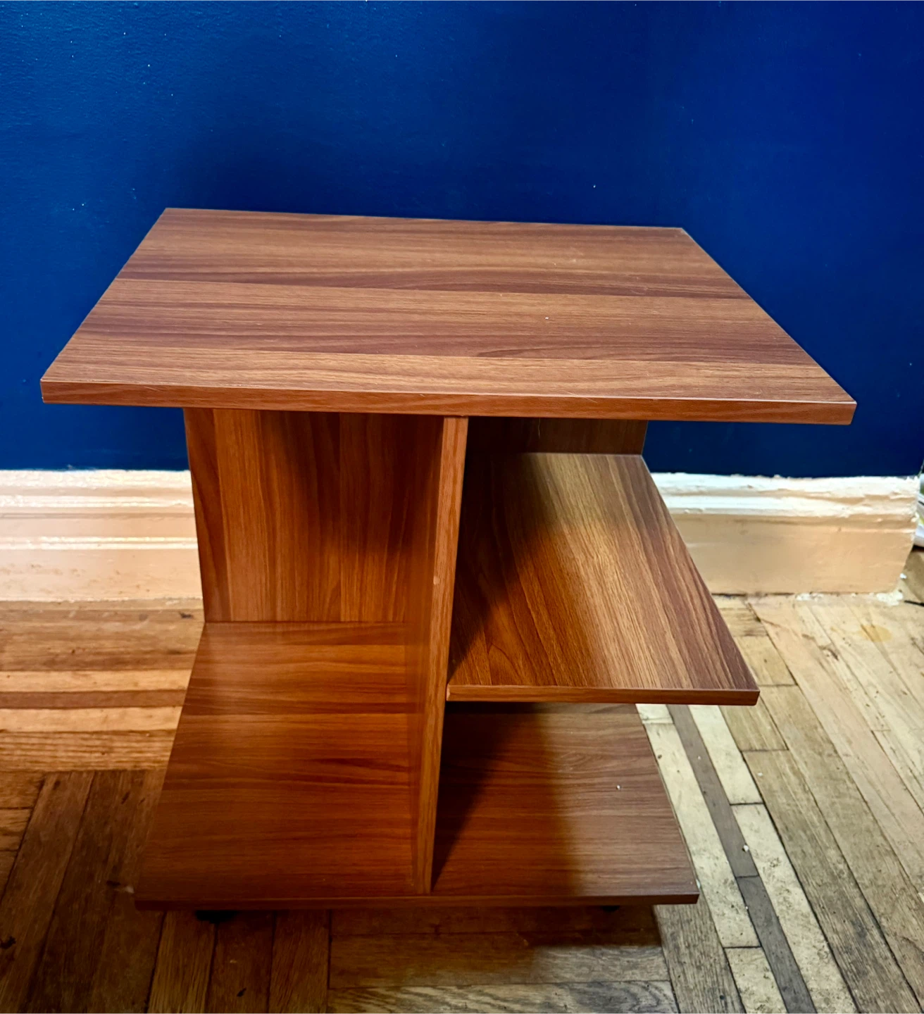 Brown Wood End Table with Storage