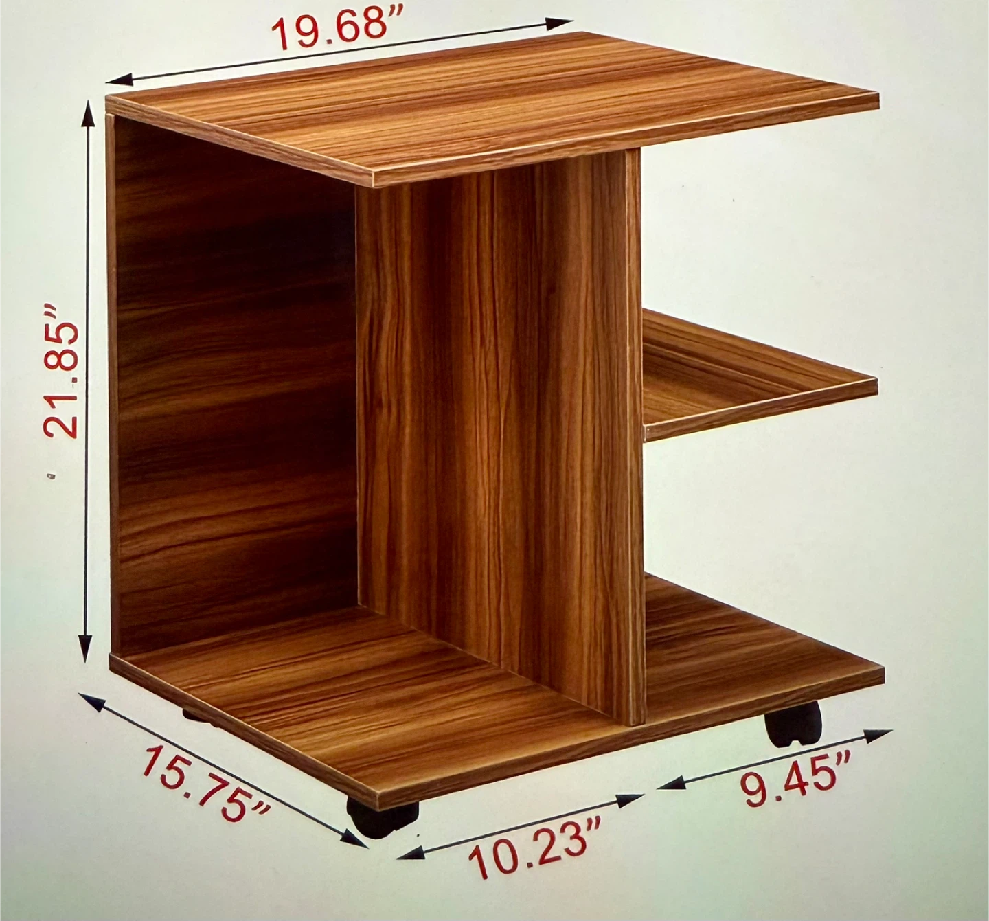 Brown Wood End Table with Storage - photo 3