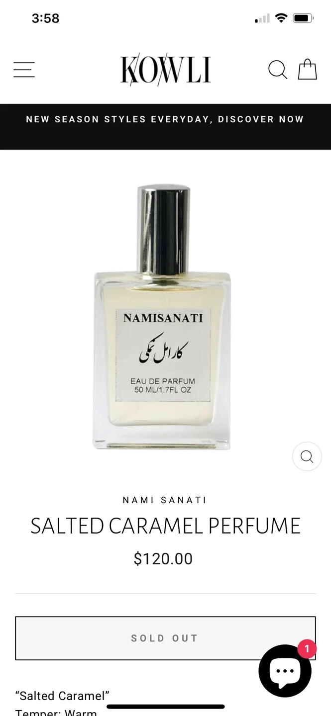 Namisanati Salted Caramel Perfume 50ml image indicator(2)