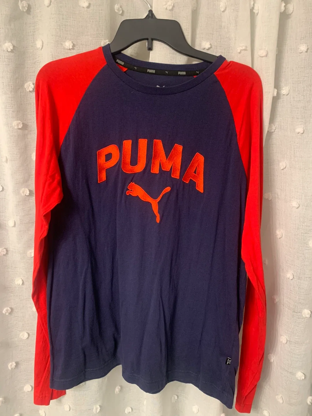 Puma Long Sleeve Raglan Shirt - Red & Navy