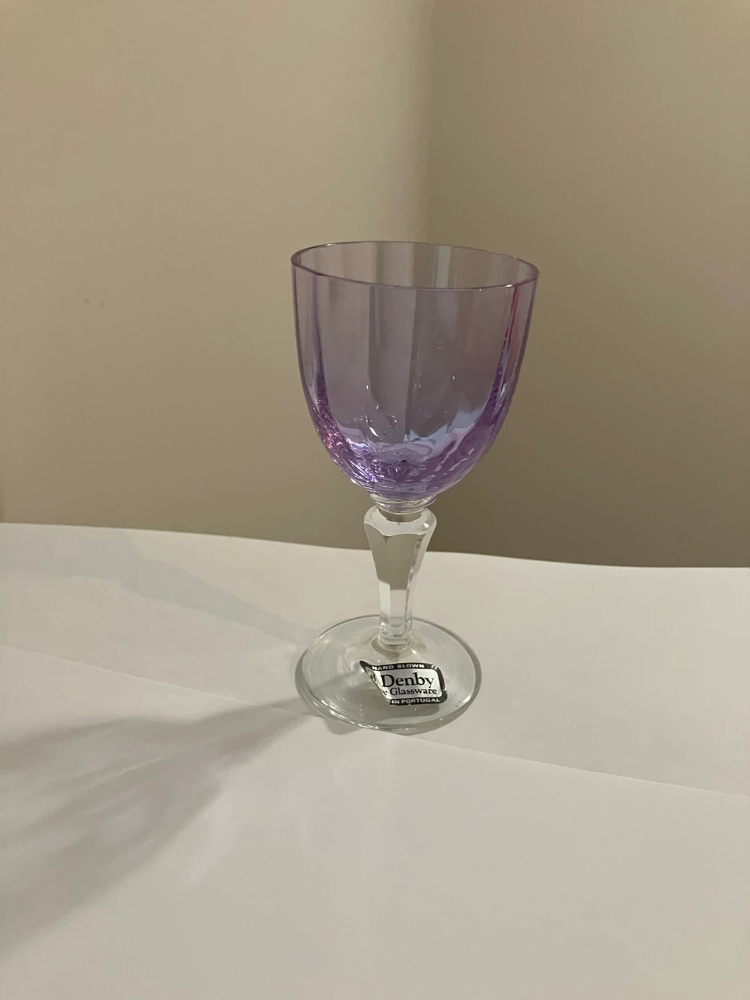 Denby Country Lilac Glass 11cm tall Vintage New Handblown
