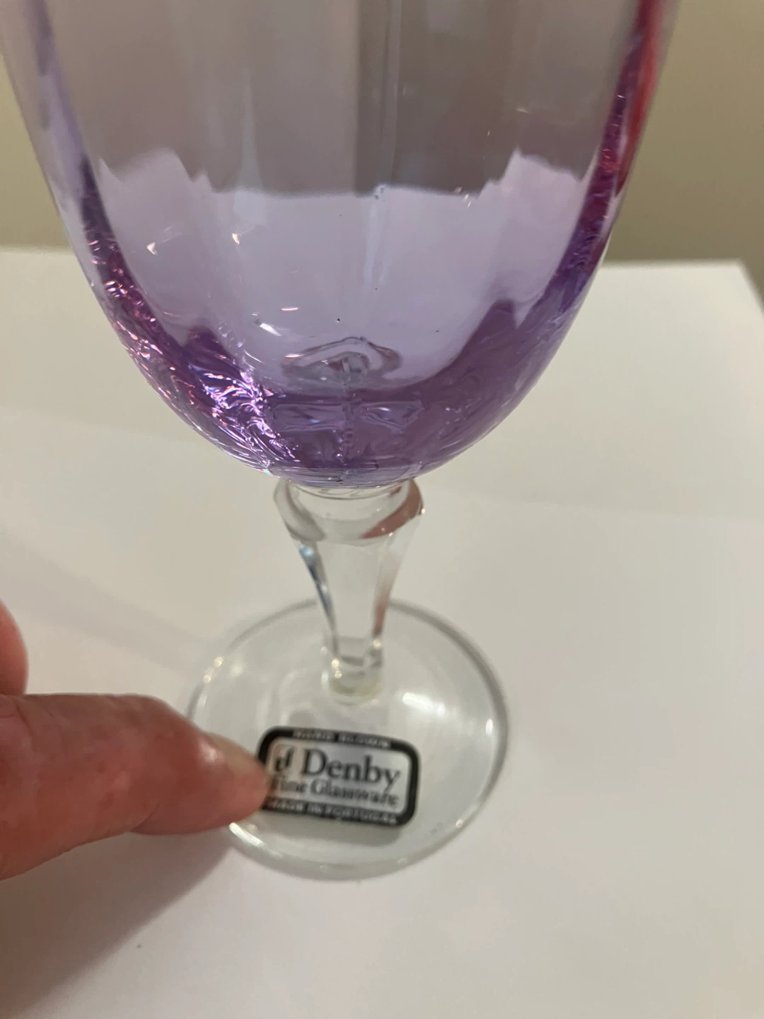 Denby Country Lilac Glass 11cm tall Vintage New Handblown - photo 4