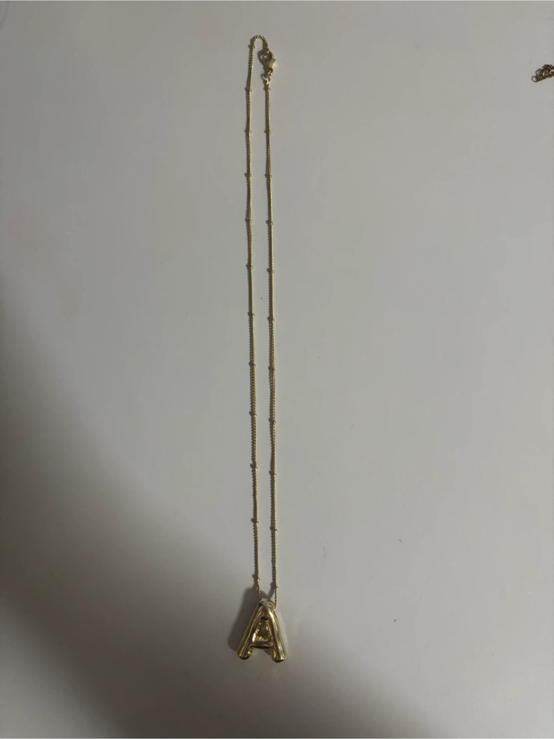 Gold 'A' Initial Necklace