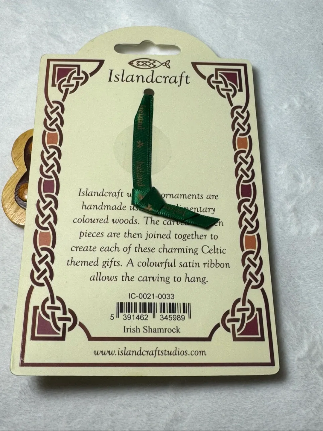 Islandcraft Handcrafted Wooden Shamrock Ornament image indicator(7)
