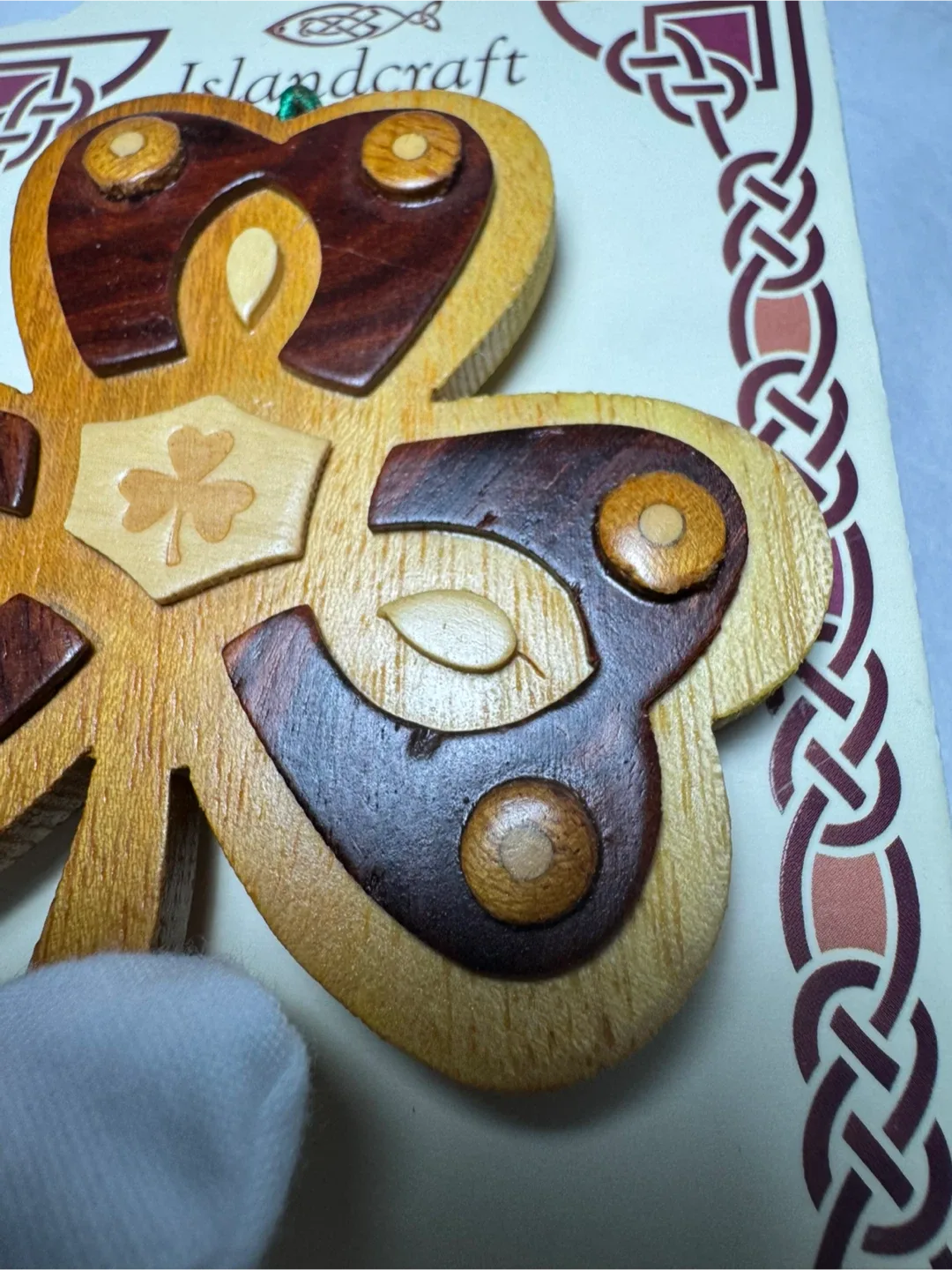 Islandcraft Handcrafted Wooden Shamrock Ornament image indicator(8)