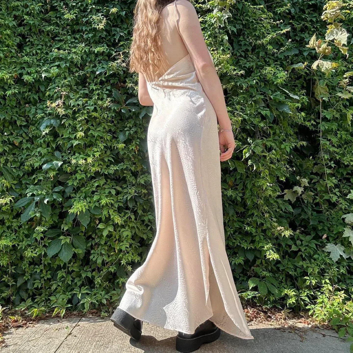 Vintage lace low back maxi slip dress image indicator(3)